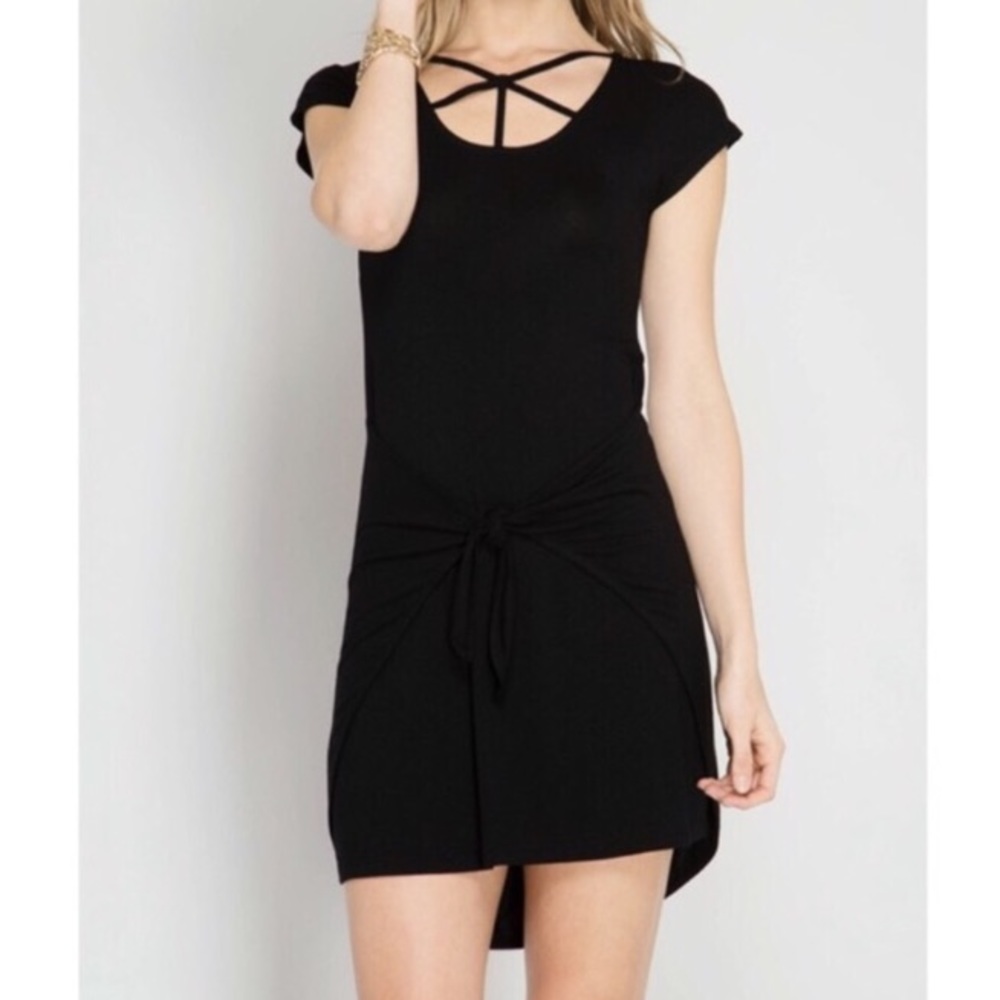 NWT! Criss-Cross Straps Neck/Tie Waist Shirt Dress